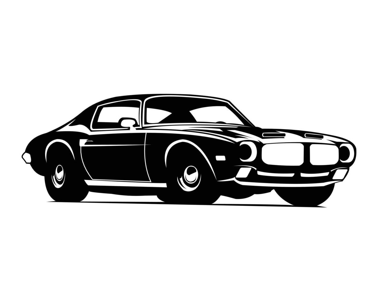 silueta de muscle car americano de los años 70 vector