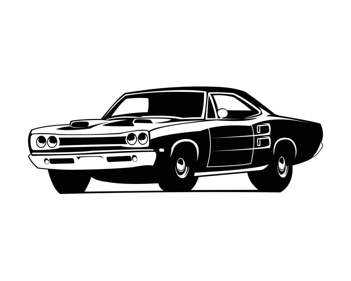 Muscle car silhouette logo vector isolated. Emblem badge concept