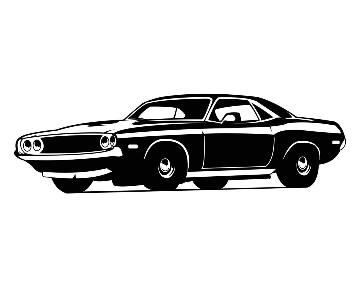 Ilustración de vector de emblema de logotipo de coche de músculo aislado