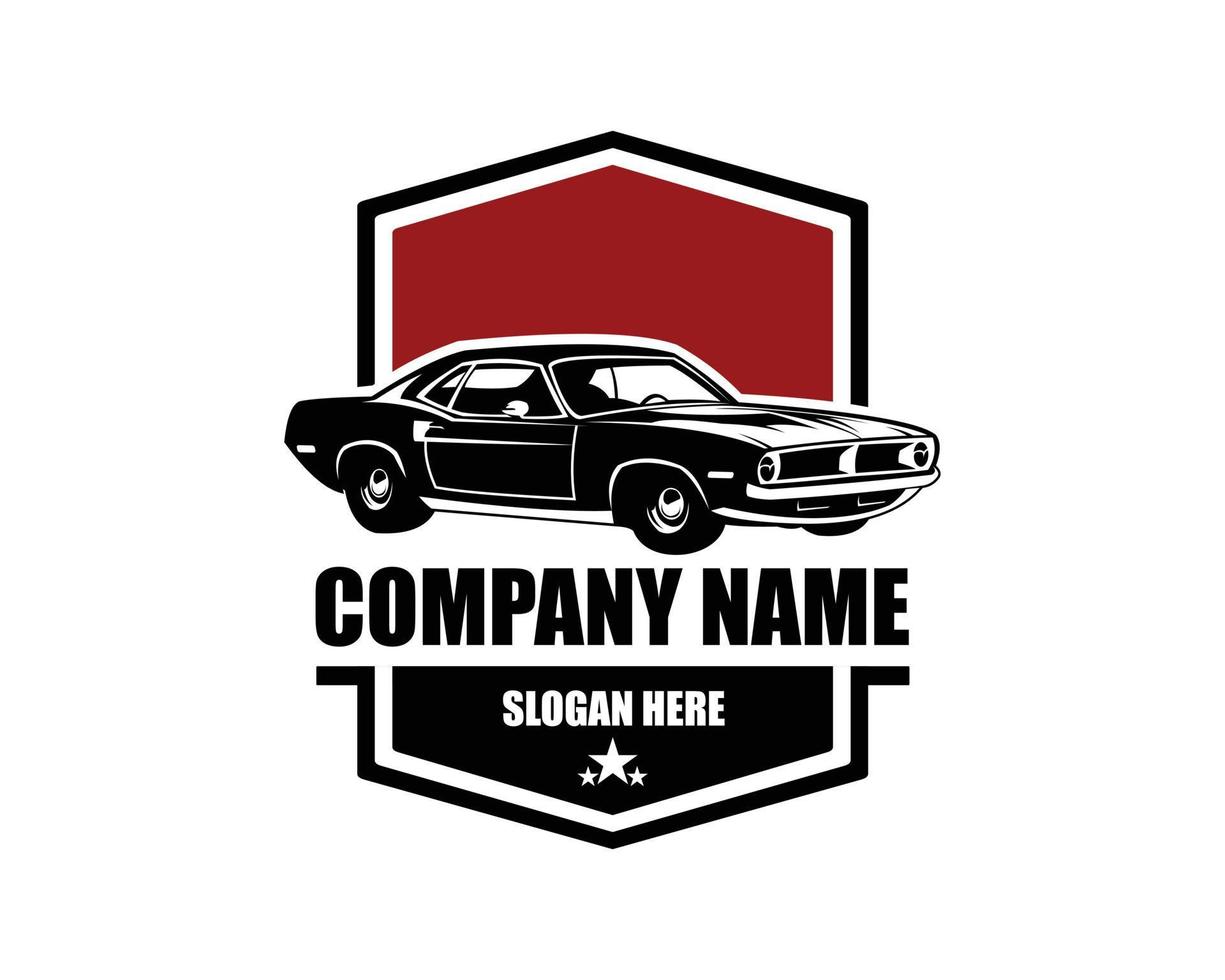 Muscle car silhouette logo vector concept badge emblem isolated