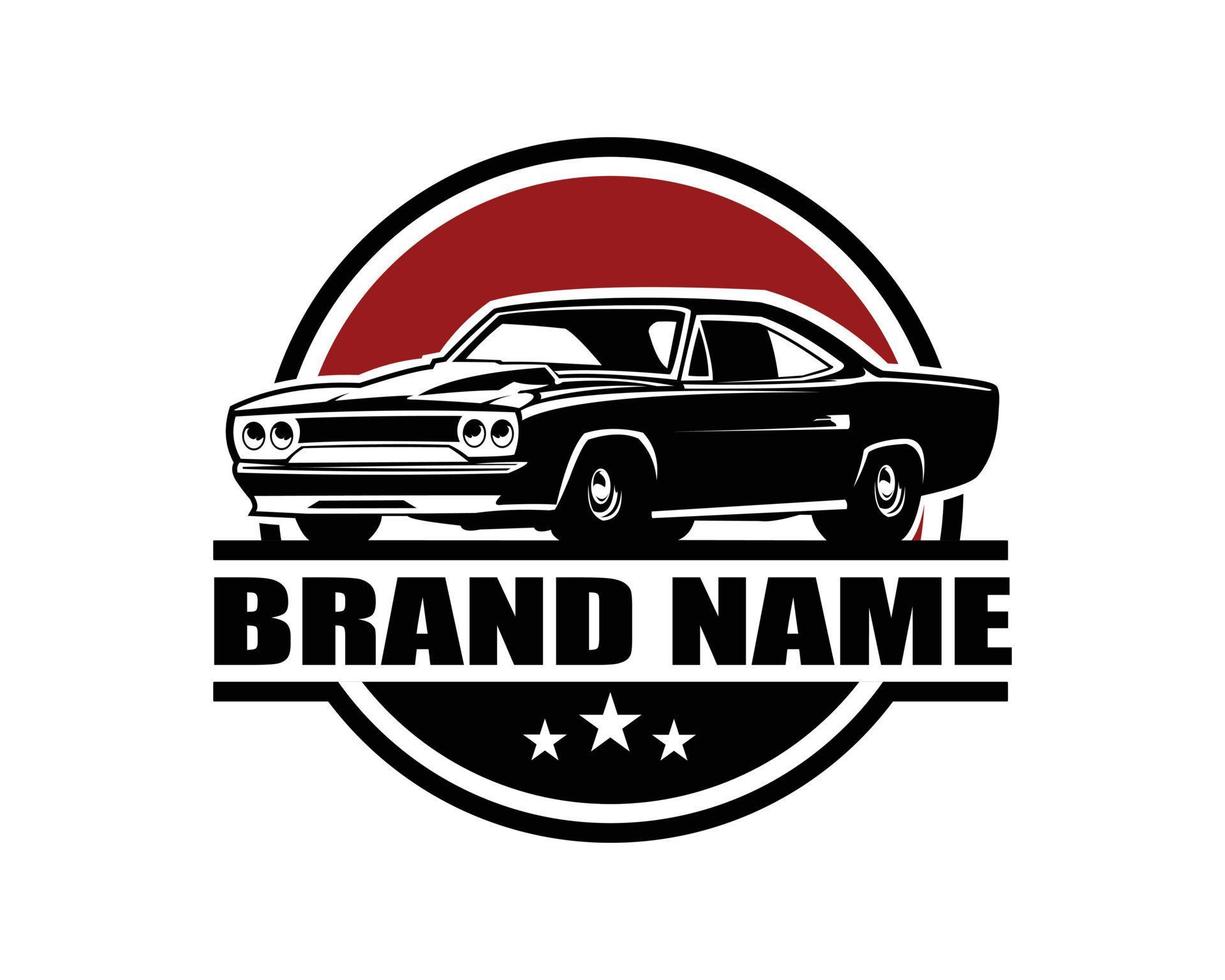 muscle car logo isolated emblem vector