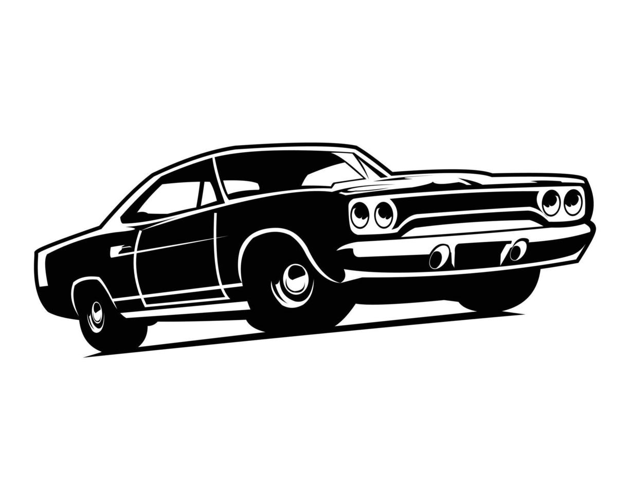 front display american muscle car logo vector suitable for auto industry, badges, emblems, t-shirts. isolated white background