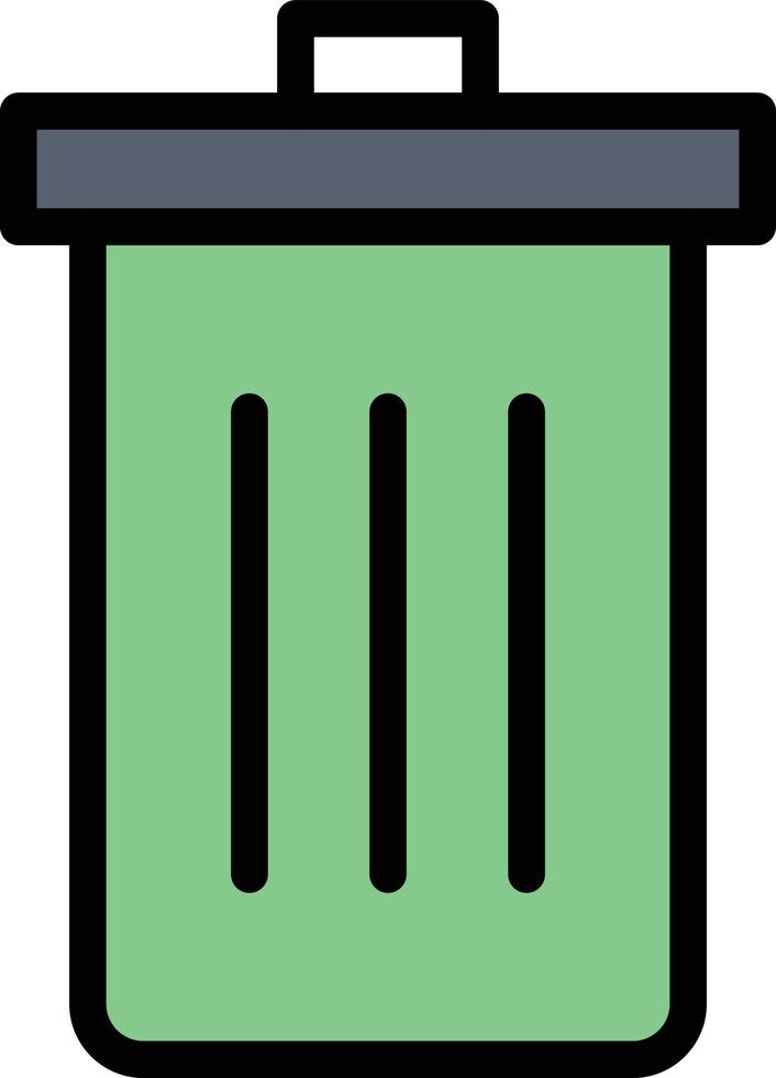 Basket Been Delete Garbage Trash Business Logo Template Flat Color vector