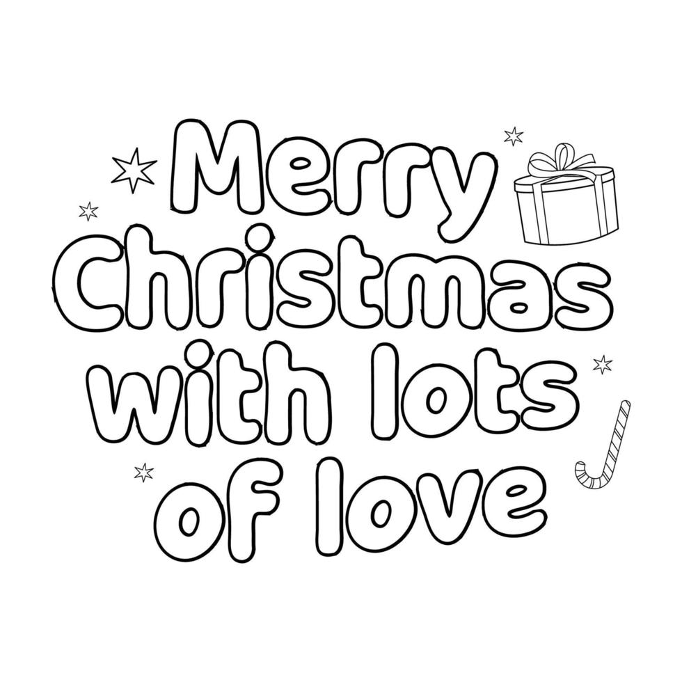 Merry Christmas Coloring page. Christmas line art coloring page design for kids. vector