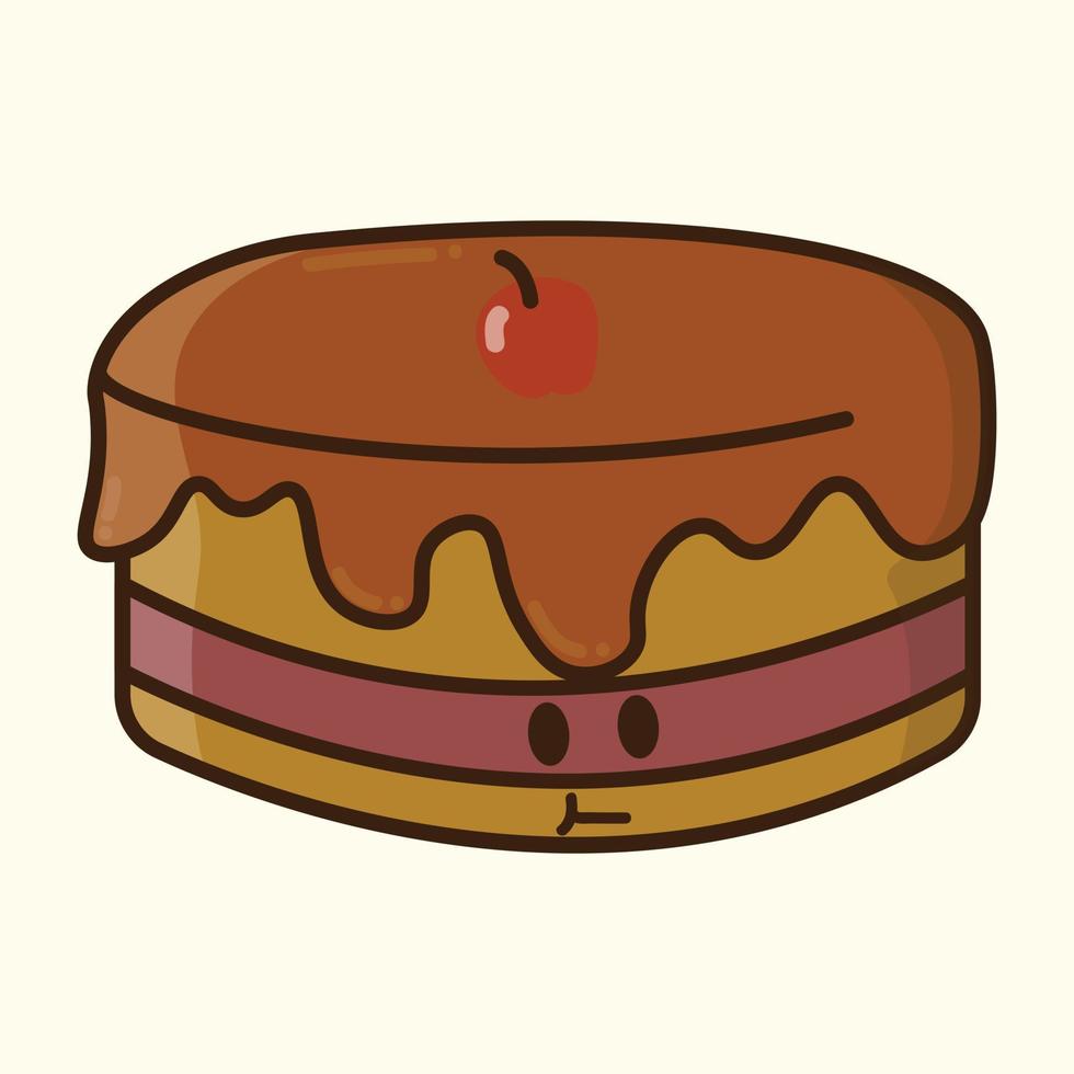 illustration of kawaii cake vector