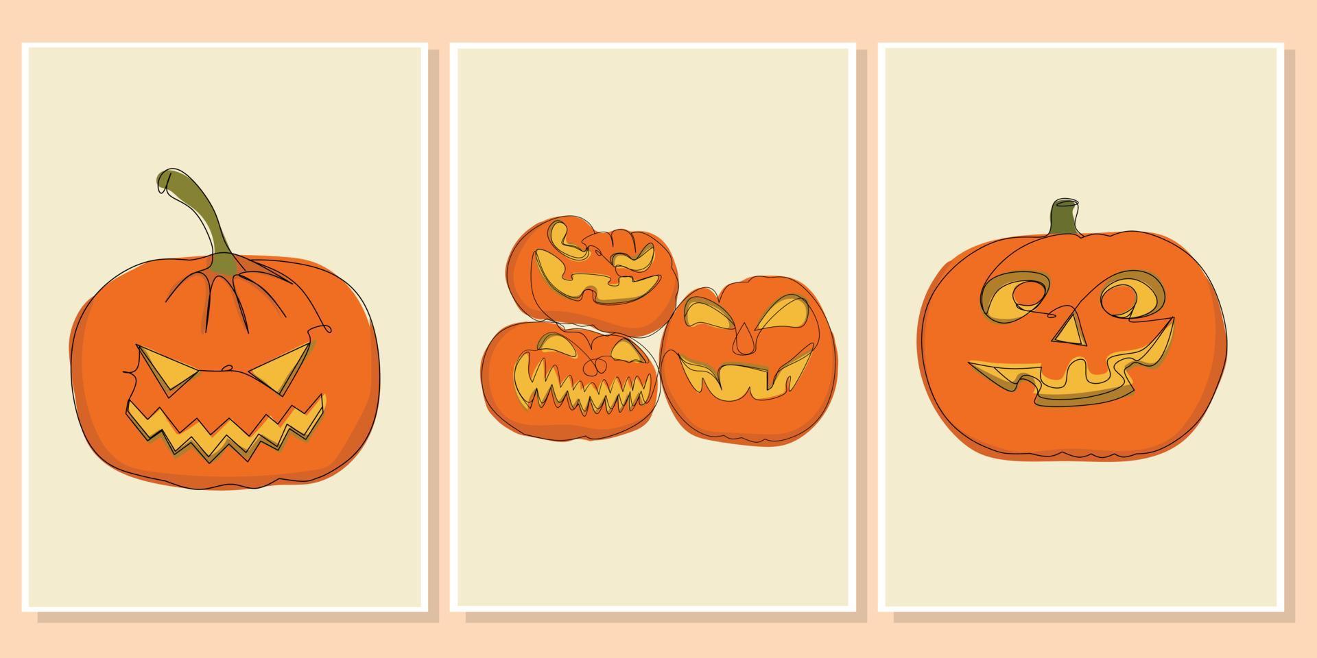 decoración del arte de la pared de la calabaza de hallowen vector