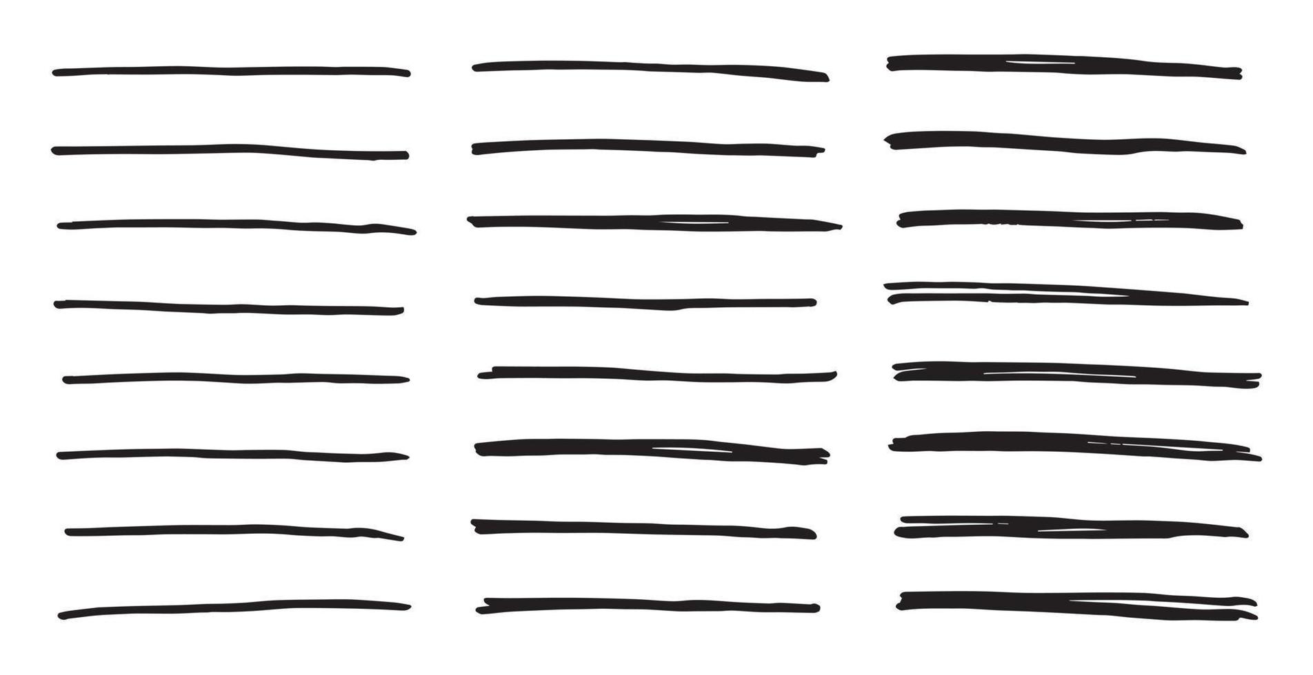 Vector set of hand drawn underline.