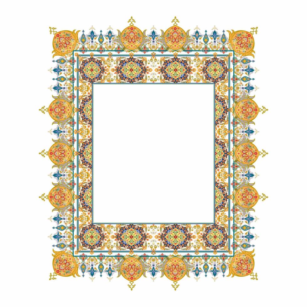 Islamic Art Border and Frame for Inside Cover Prayer Book, Ready add text. Greeting, useful isolated on white background vector