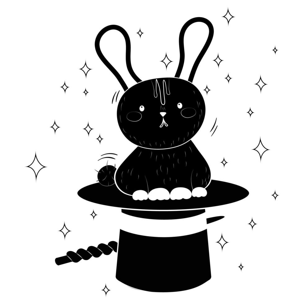 Magic hat and rabbit vector