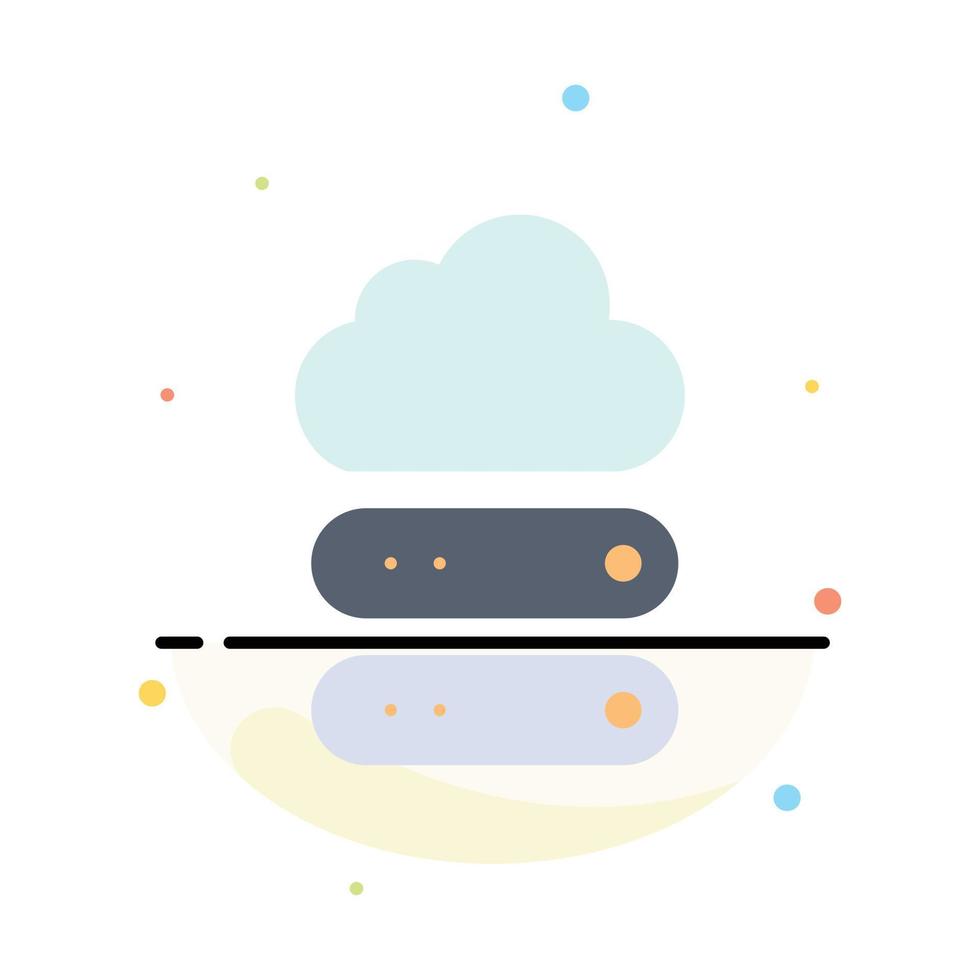 Big Cloud Data Storage Abstract Flat Color Icon Template vector