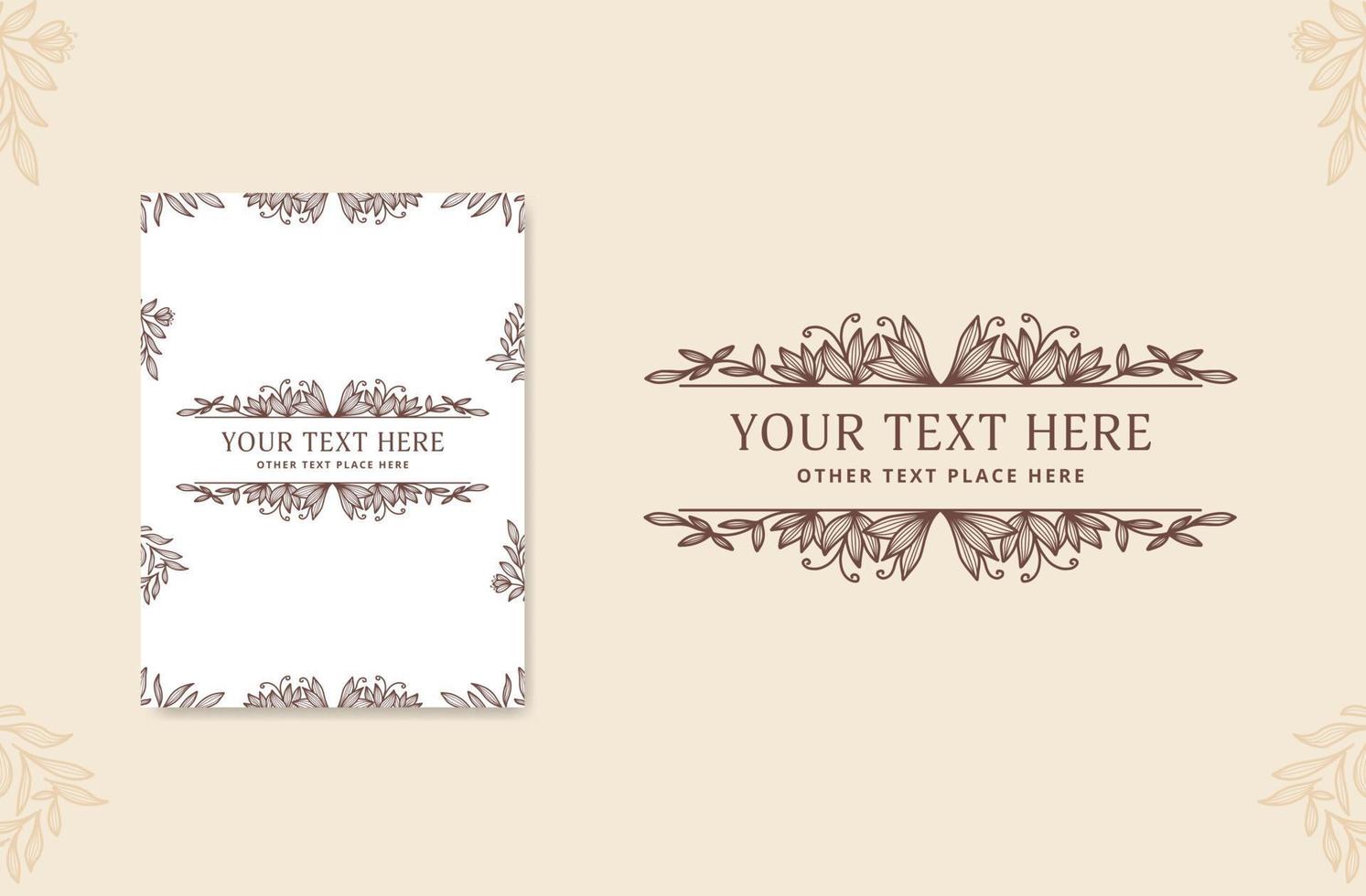 flower divider decoration element for wedding invitation, cover book, poster, or background. rustic divider border frame flower floral leaf decoration vector