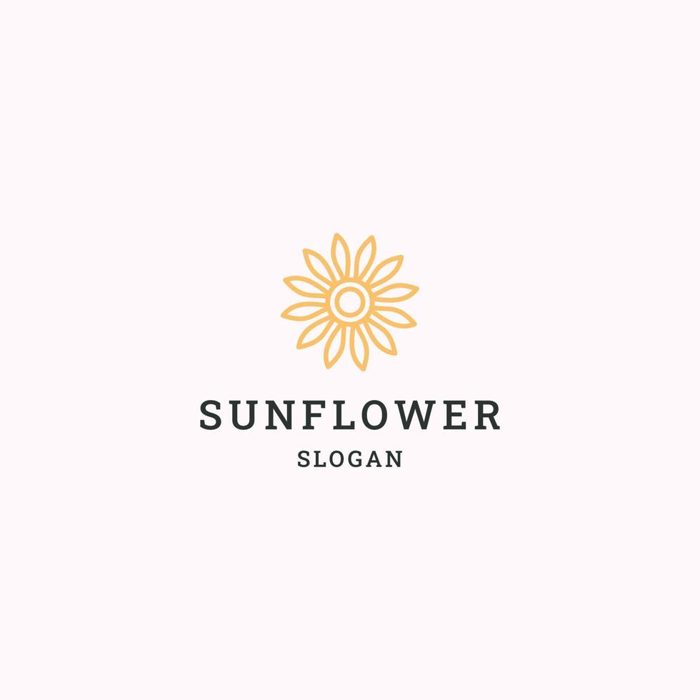 Ilustración de vector de plantilla de diseño de icono de logotipo de flor de sol
