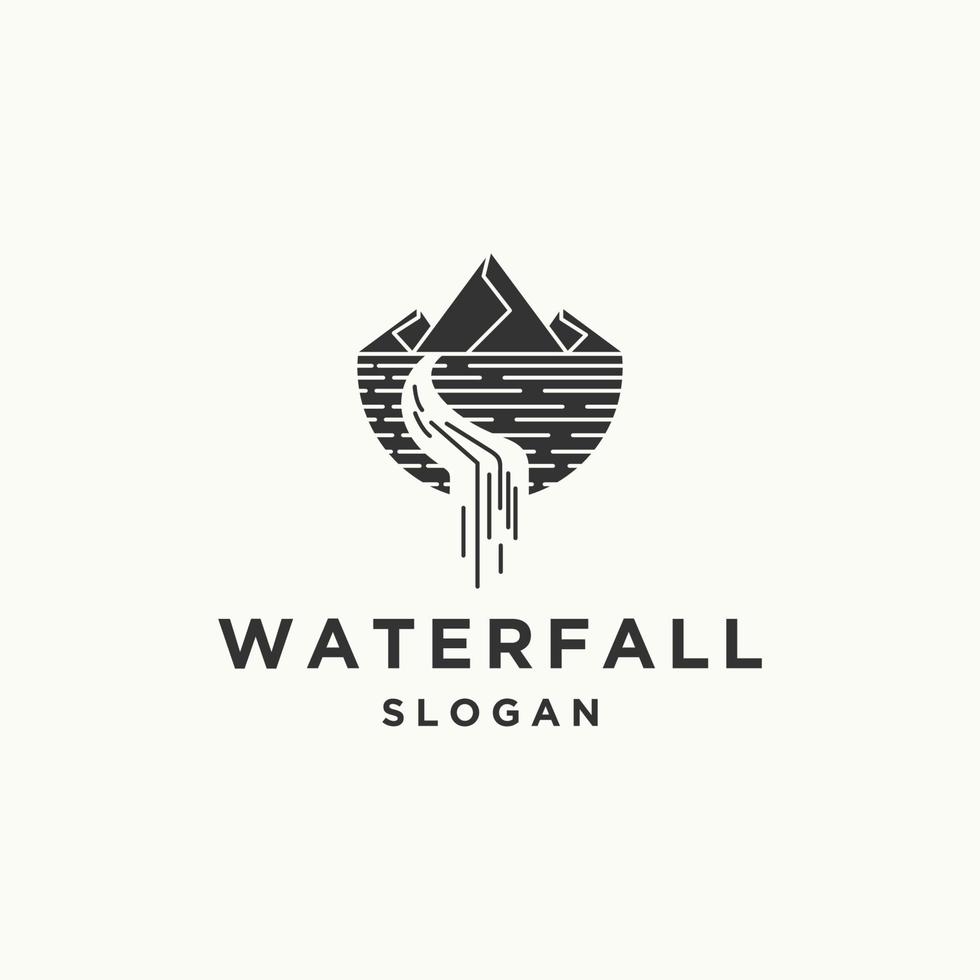 Waterfall logo icon flat design template vector