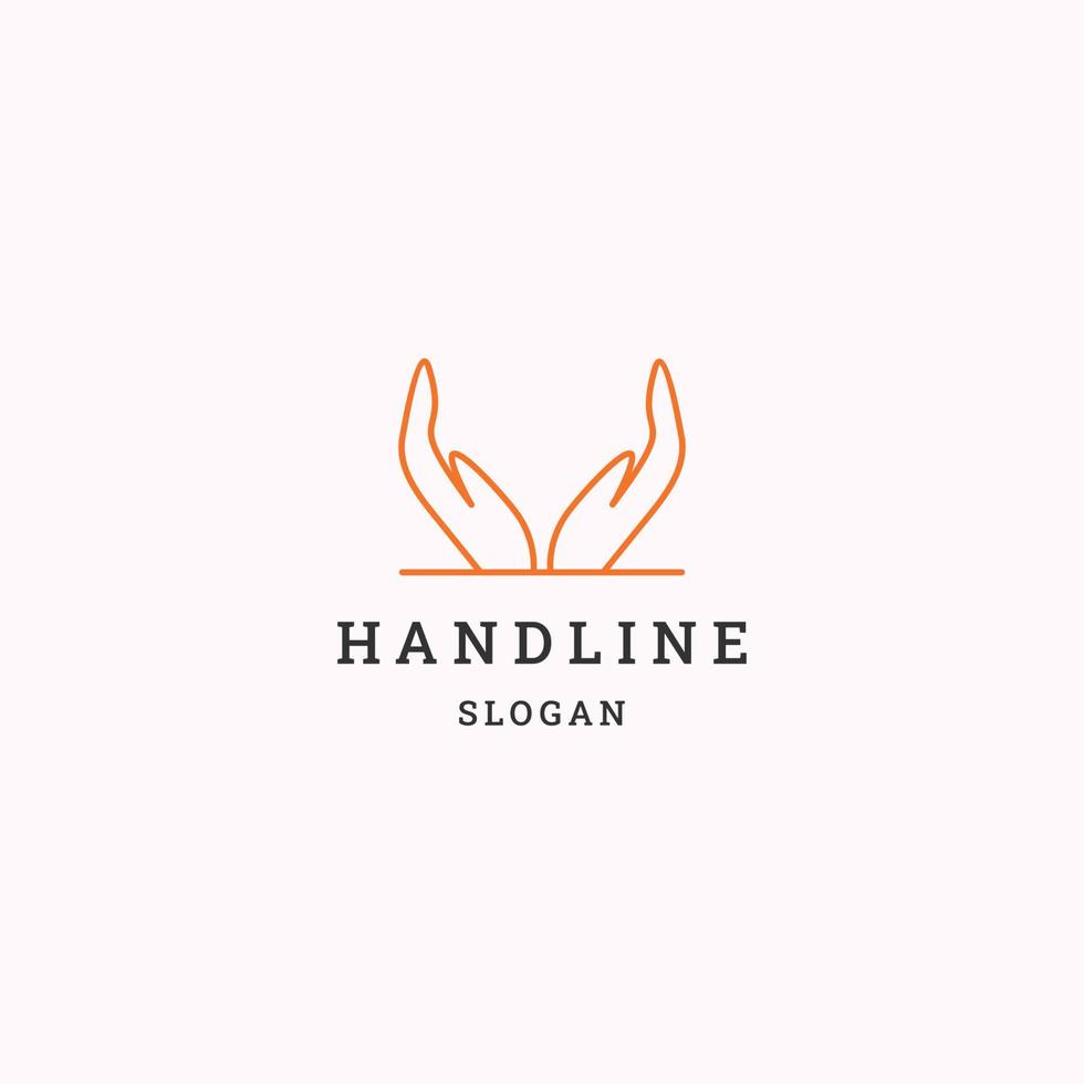 Hand logo icon flat design template vector