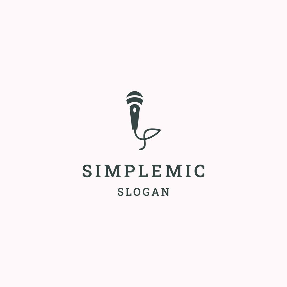 Simple mic logo icon design template vector