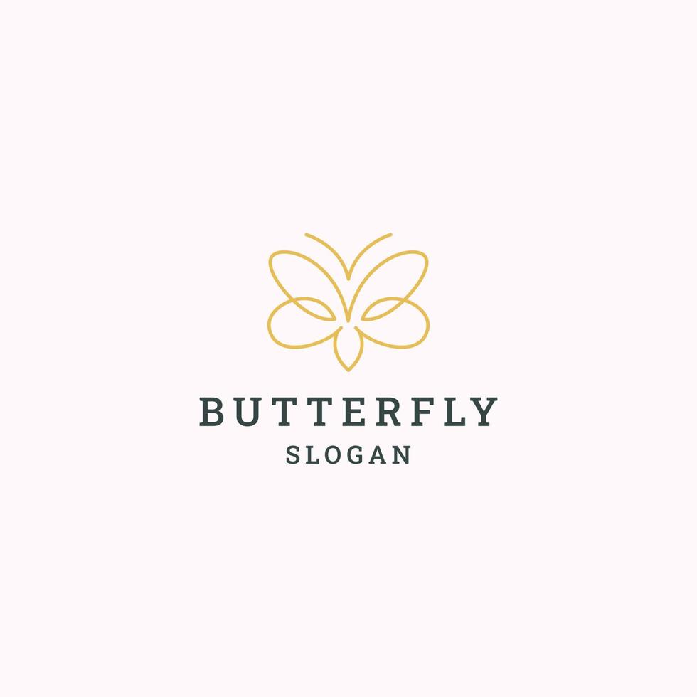 plantilla de diseño plano de icono de logotipo de mariposa vector