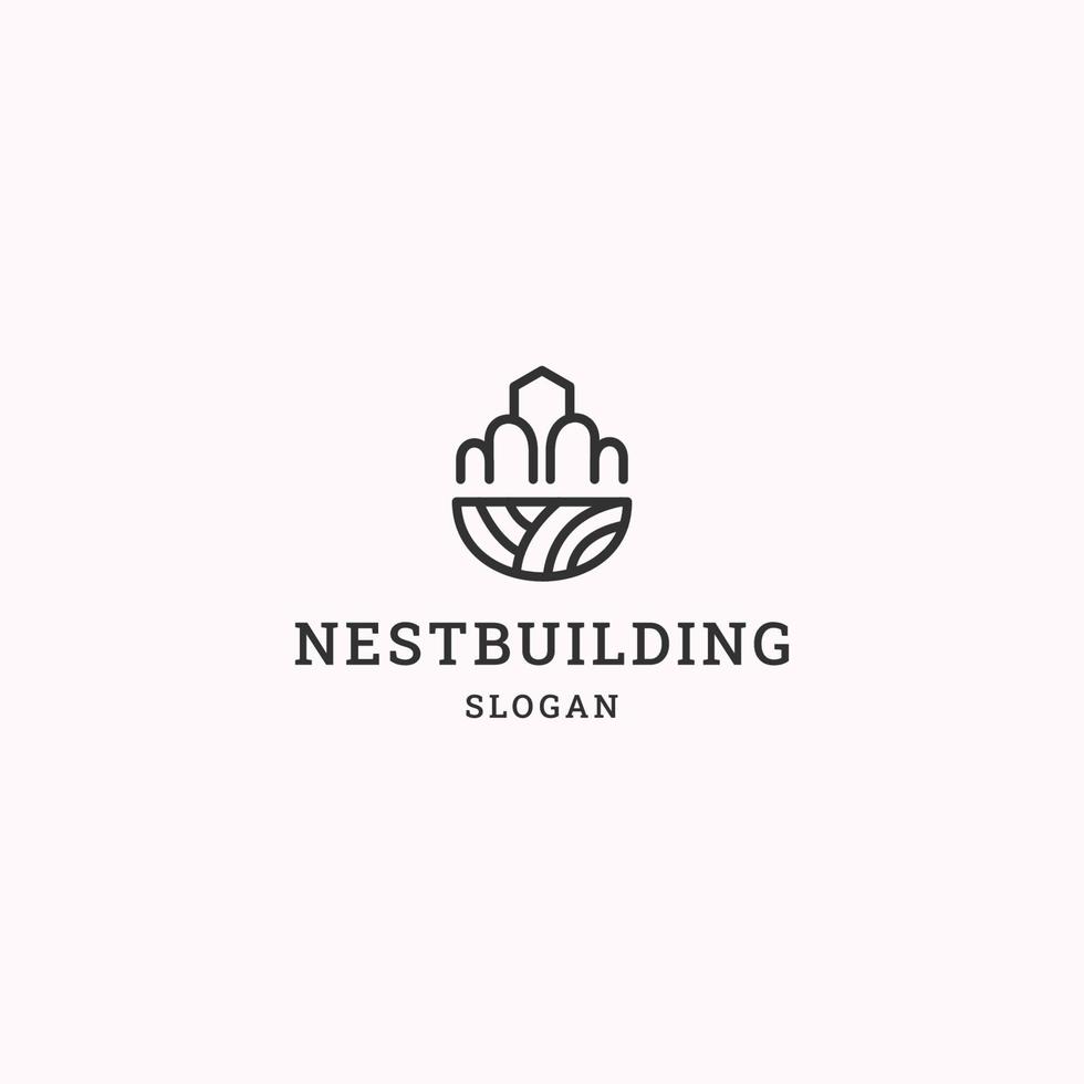 Nest building logo icon design template vector