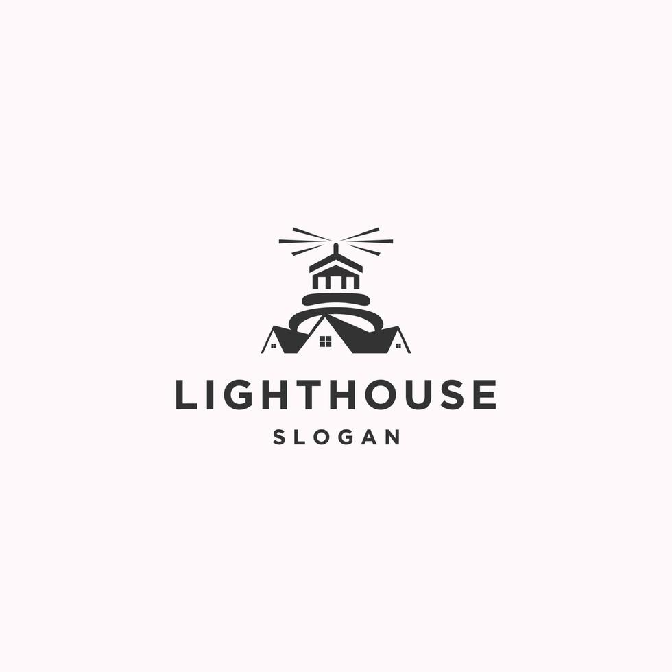 Light house logo icon design template vector