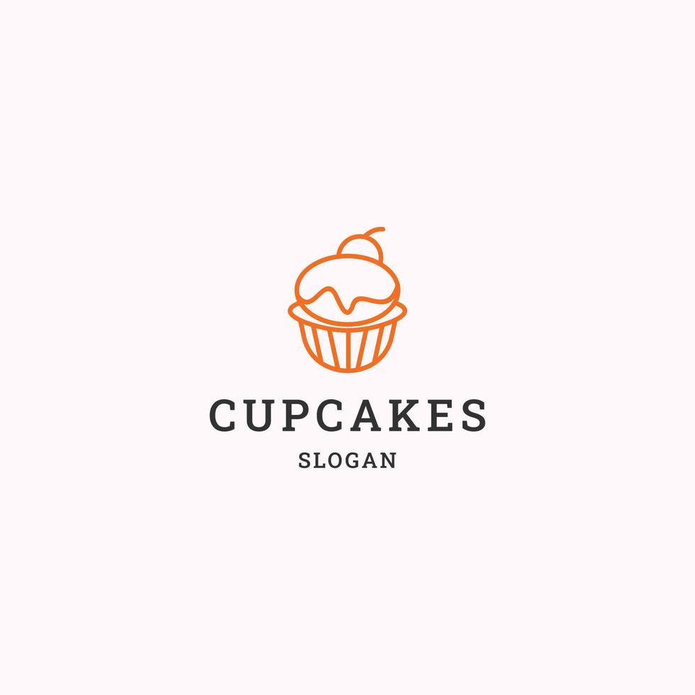 Cup cake logo icon design template vector illustration