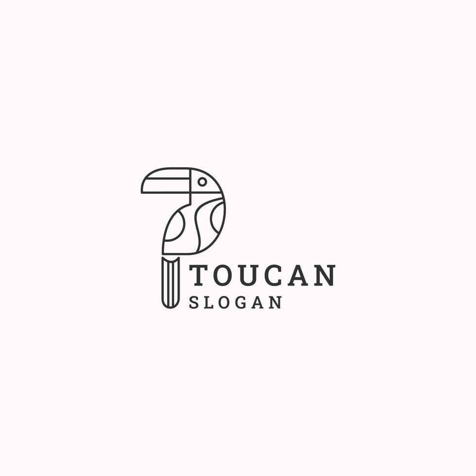 plantilla de diseño plano de icono de logotipo de tucán vector