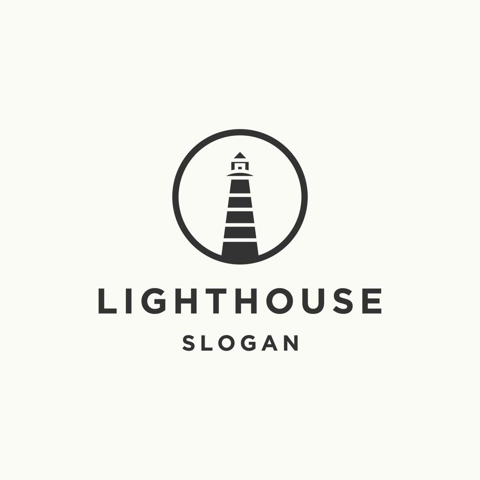 Light house logo icon flat design template vector