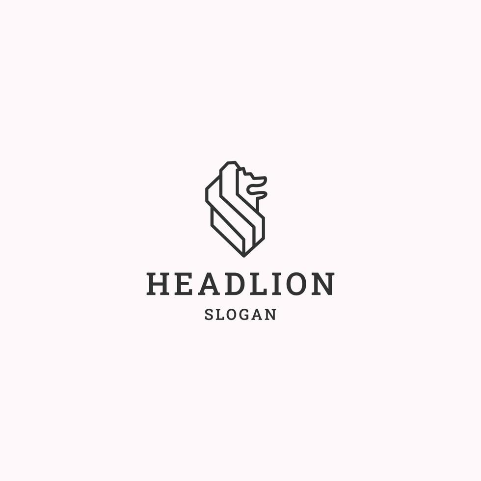 Head lion logo icon design template vector
