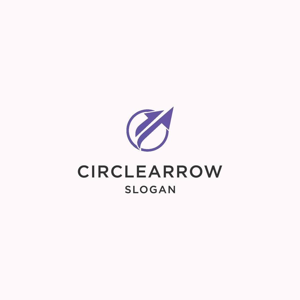 Circle arrow logo icon flat design template vector