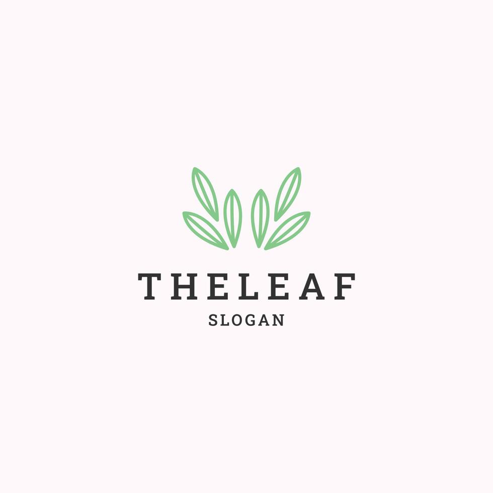 The leaf logo icon flat design template vector