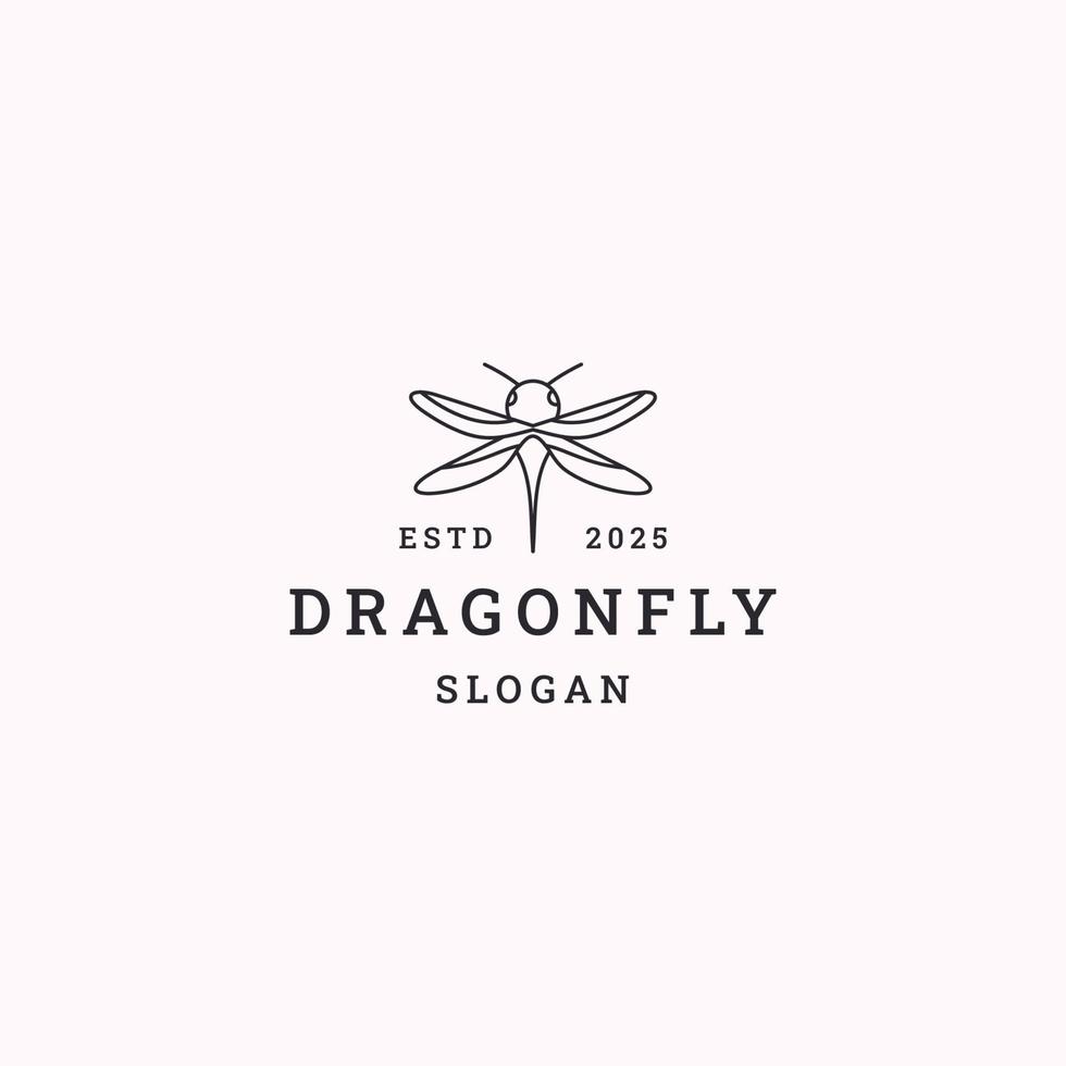 Dragonfly logo icon flat design template vector