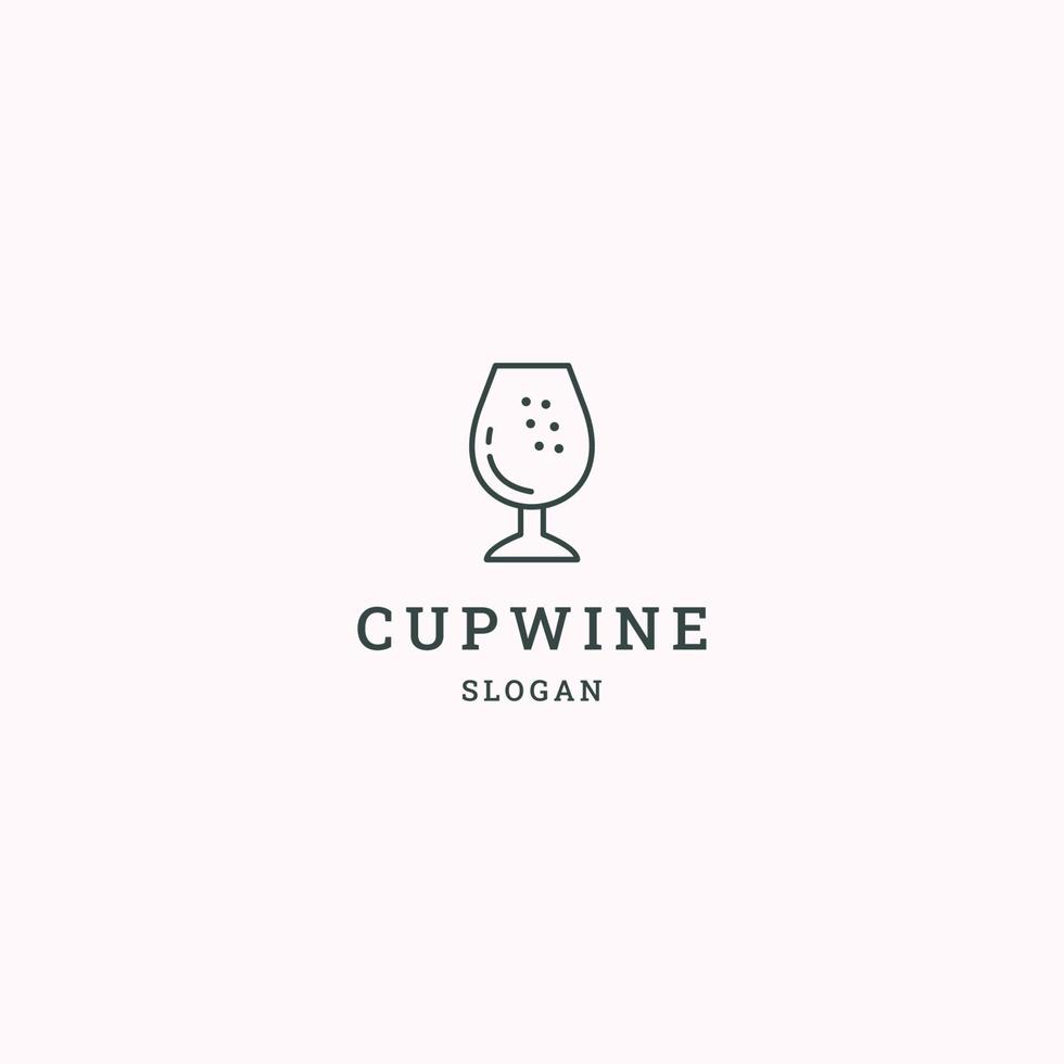 Cup wine logo icon flat design template vector