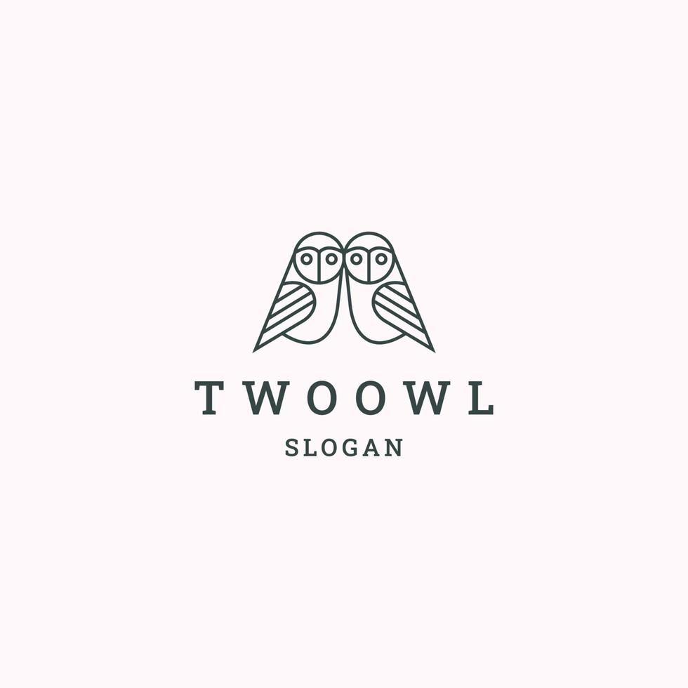 Two owl logo icon design template vector