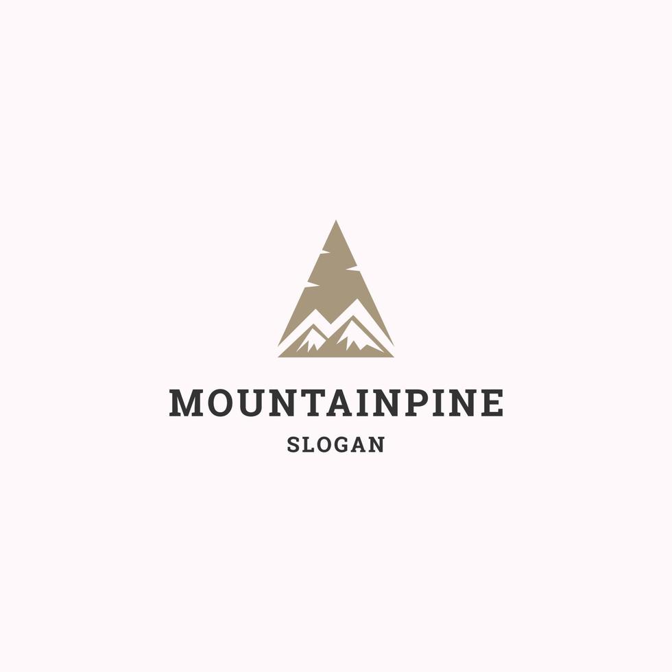 Ilustración de vector de plantilla de diseño de icono de logotipo de pino de montaña