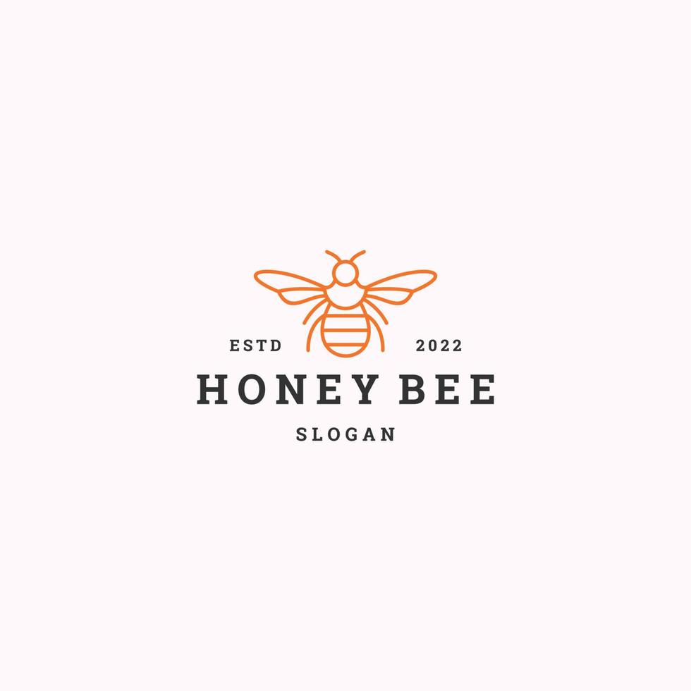 plantilla de diseño plano de icono de logotipo de abeja de miel vector