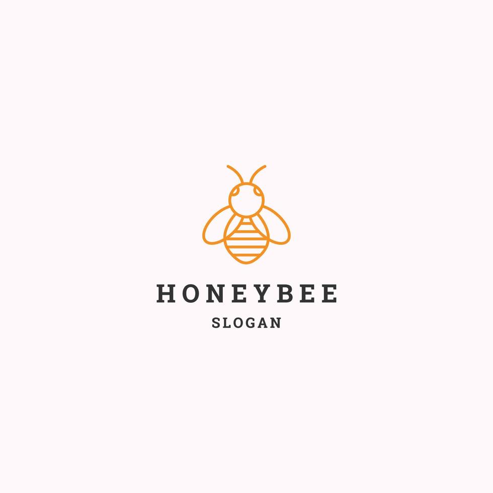 plantilla de diseño plano de icono de logotipo de abeja de miel vector