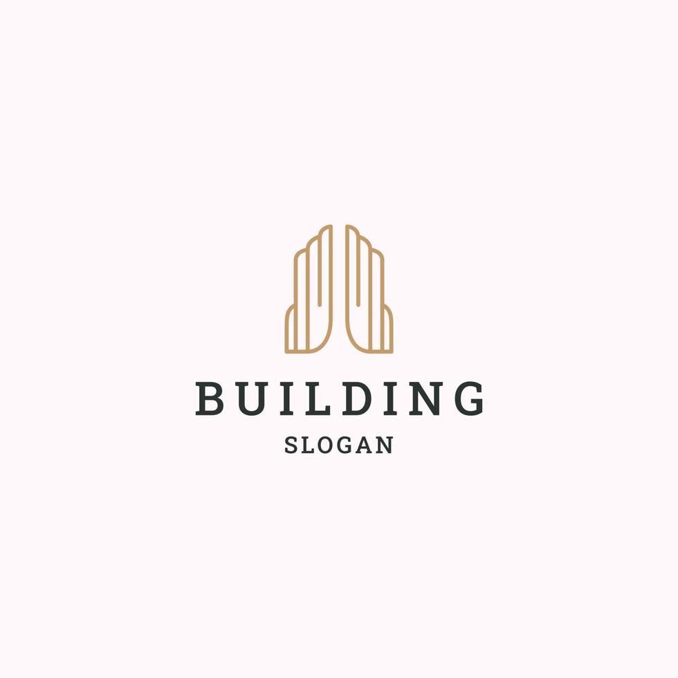 Building logo icon flat design template vector