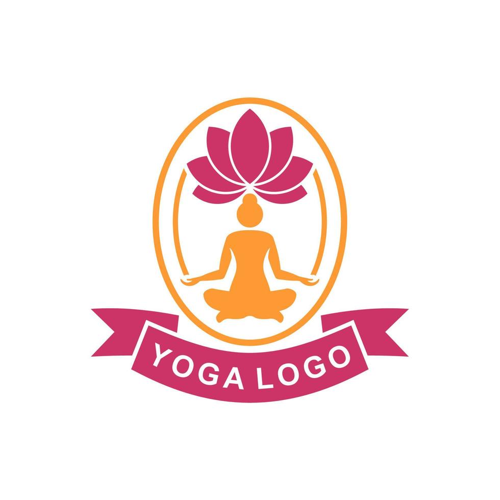 lotus position logo vector. Woman sitting in lotus pose vector