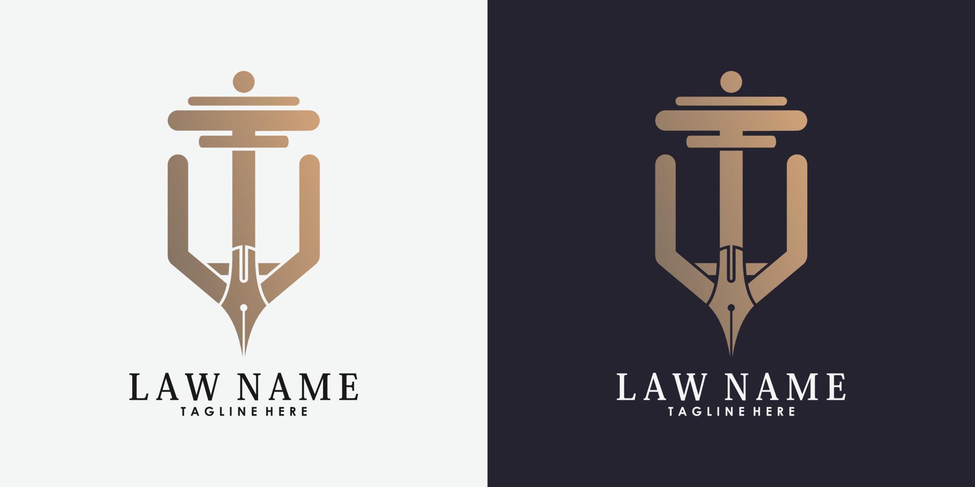 lawyer logo design with letter i creative concept premium vector