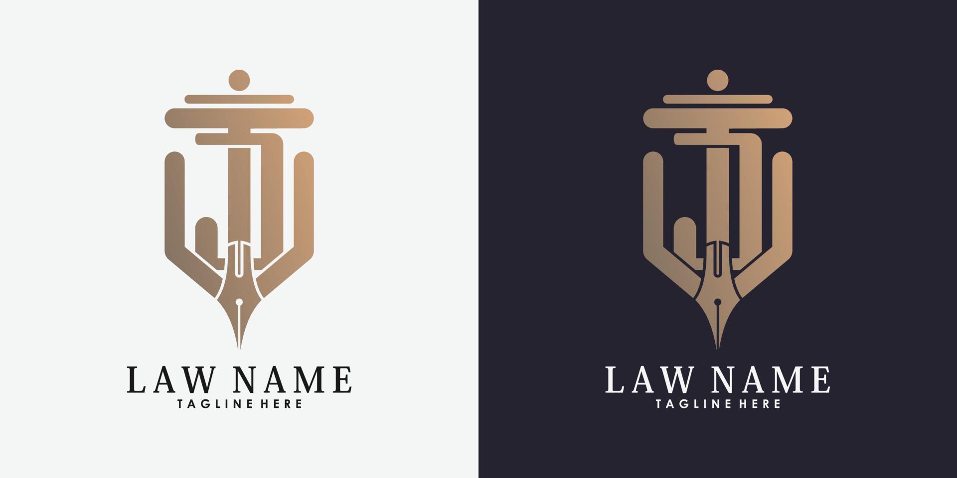 diseño de logotipo de abogado con vector premium de concepto creativo de letra j