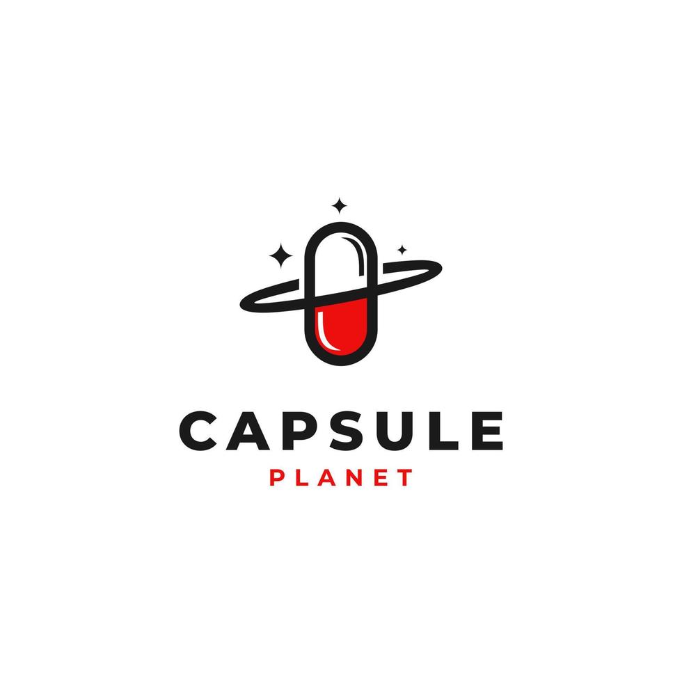 capsule planet logo design modern concept icon template vector