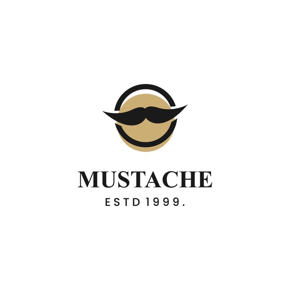 mustache iconic logo design on isolated background vector