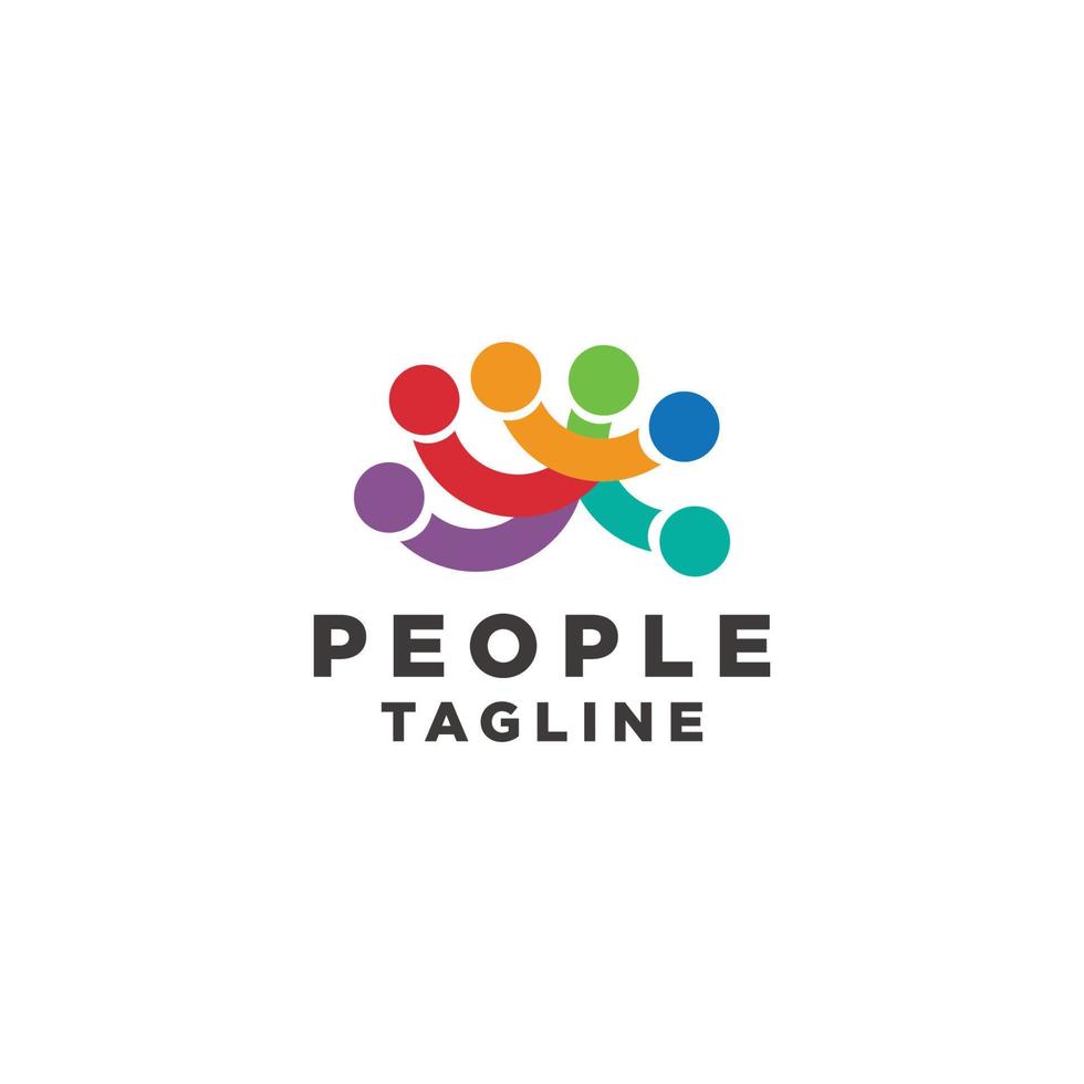 People logo icon design template flat vector