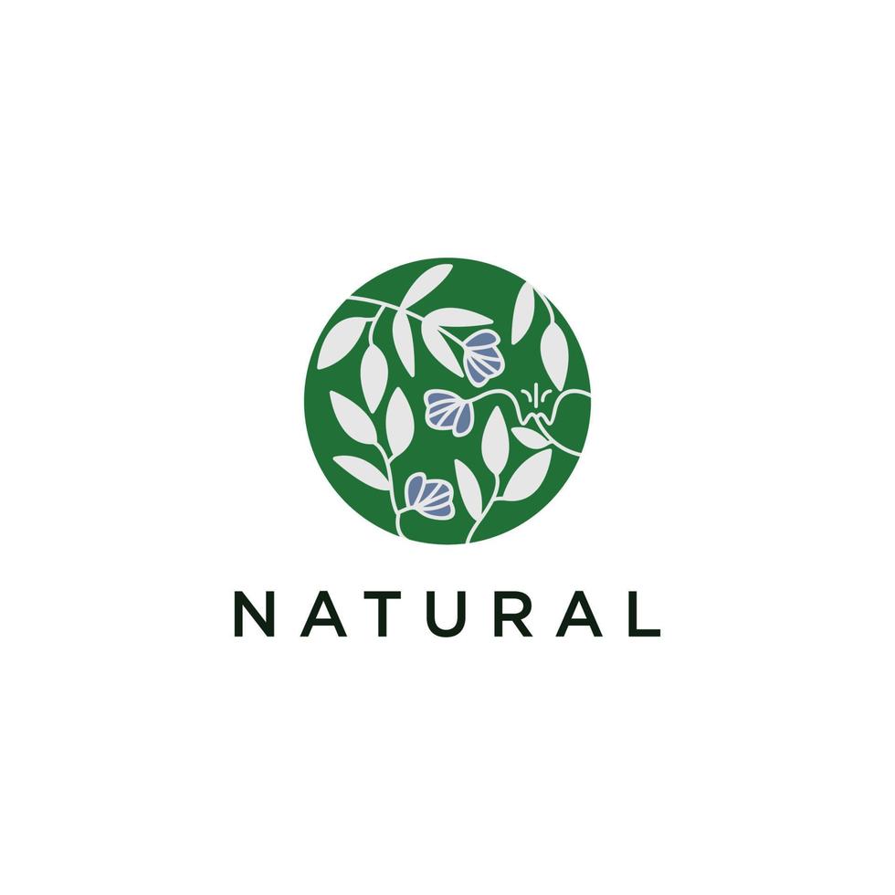 vector plano de plantilla de diseño de icono de logotipo natural