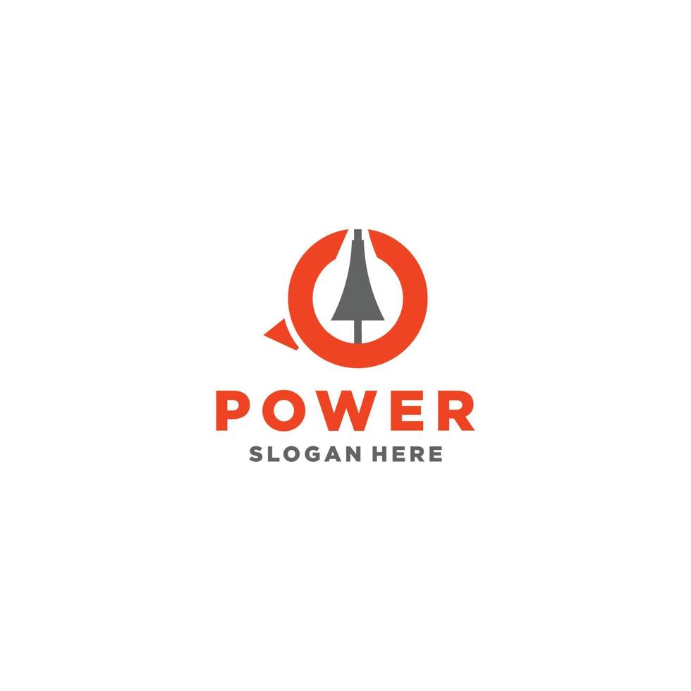 vector plano de plantilla de diseño de icono de logotipo de potencia