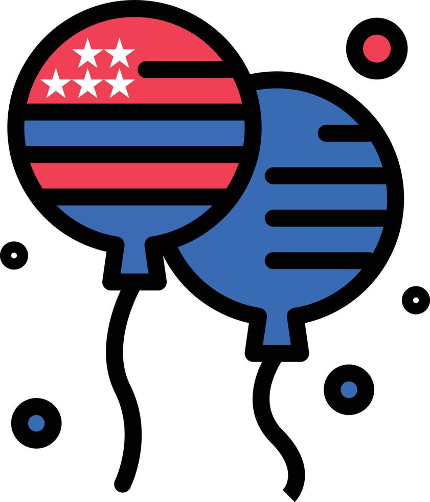 globo globos volar americano color plano icono vector icono banner plantilla