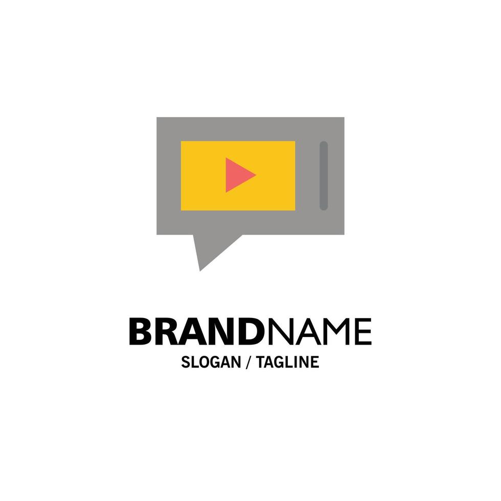 Chat Live Video Service Business Logo Template Flat Color vector