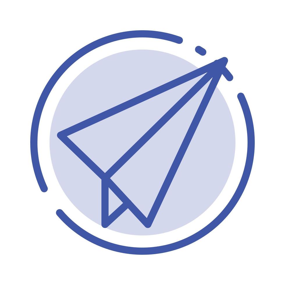 Paper Paper plane Plane Blue Dotted Line Line Icon vector