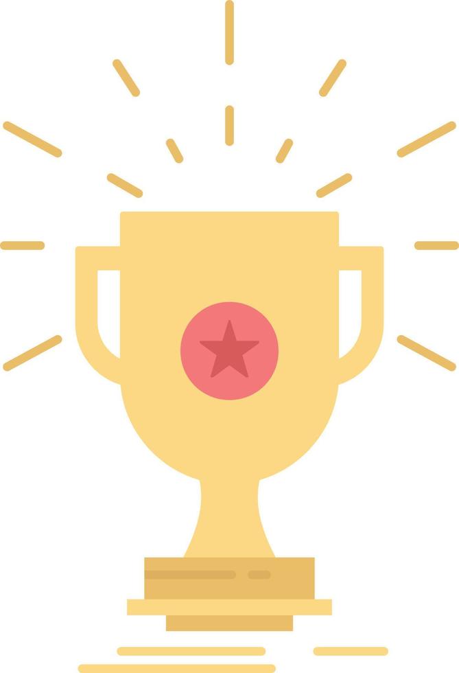 award trophy prize win cup Flat Color Icon Vector