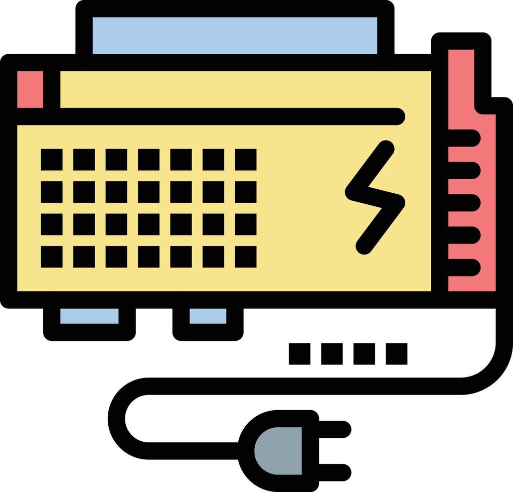 Apc Battery Computer Power Source  Flat Color Icon Vector icon banner Template
