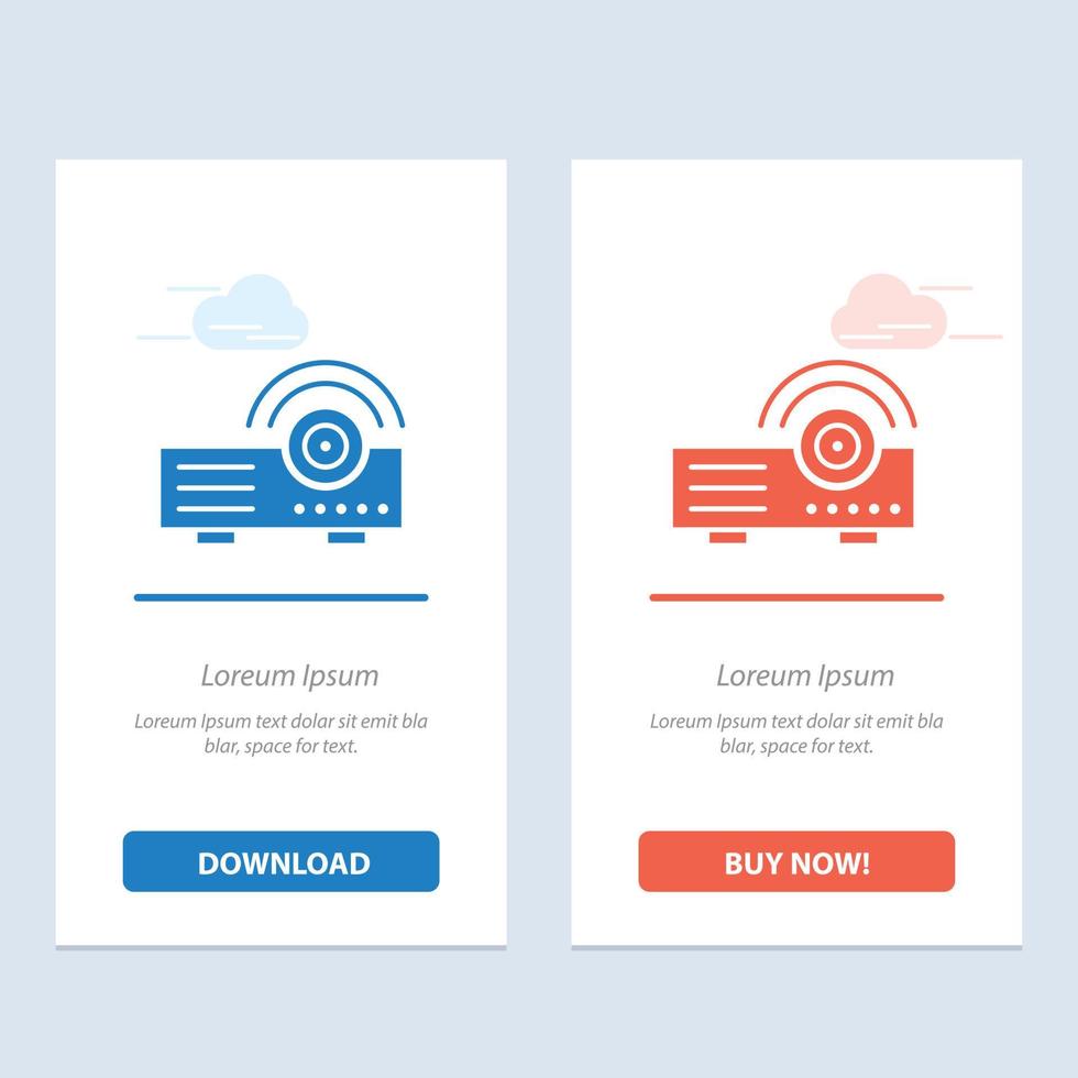Presentation Projector Machine Service  Blue and Red Download and Buy Now web Widget Card Template vector