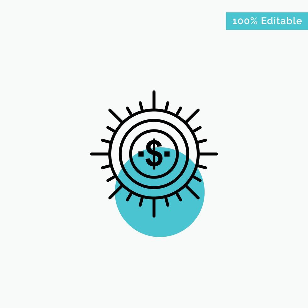 Money Budget Cash Finance Flow Spend Ways turquoise highlight circle point Vector icon